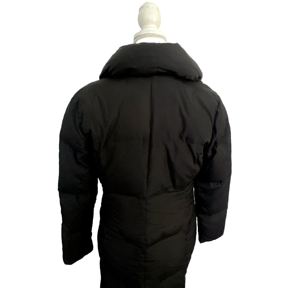 Michael Kors Women's Petite Small Black Down Puffer Coat Hooded Packable Parka